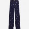 Donne LANVIN Pantaloni | Pantalone Ampio In Denim Ritorto Ricamato