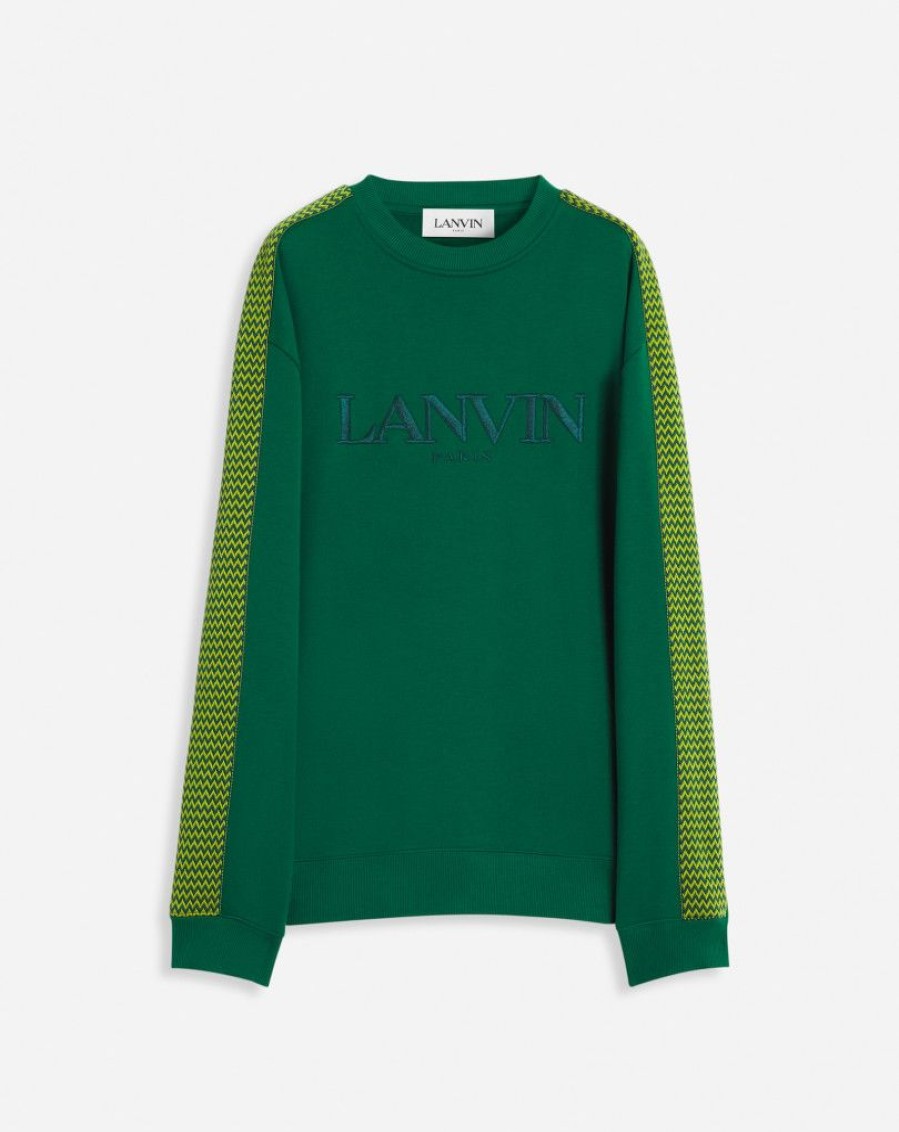 Uomini LANVIN Maglieria E Felpe | Felpa Ampia Con Ricamo Lanvin Lato Curb