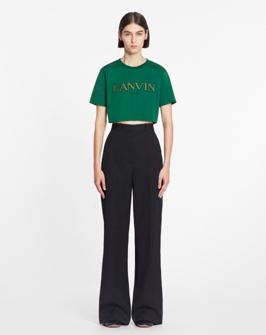 Donne LANVIN T-Shirt E Felpe | T-Shirt Corta Ricamata