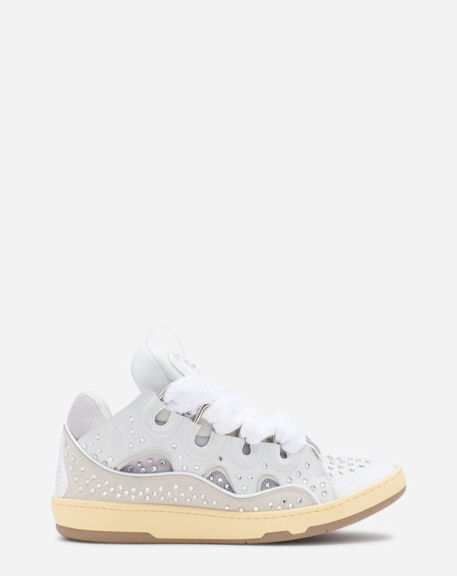 Uomini LANVIN Scarpe Da Ginnastica | Sneakers In Pelle Con Strass