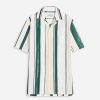 Uomini LANVIN Camicie | Camicia Bowling Con Righe Stampate