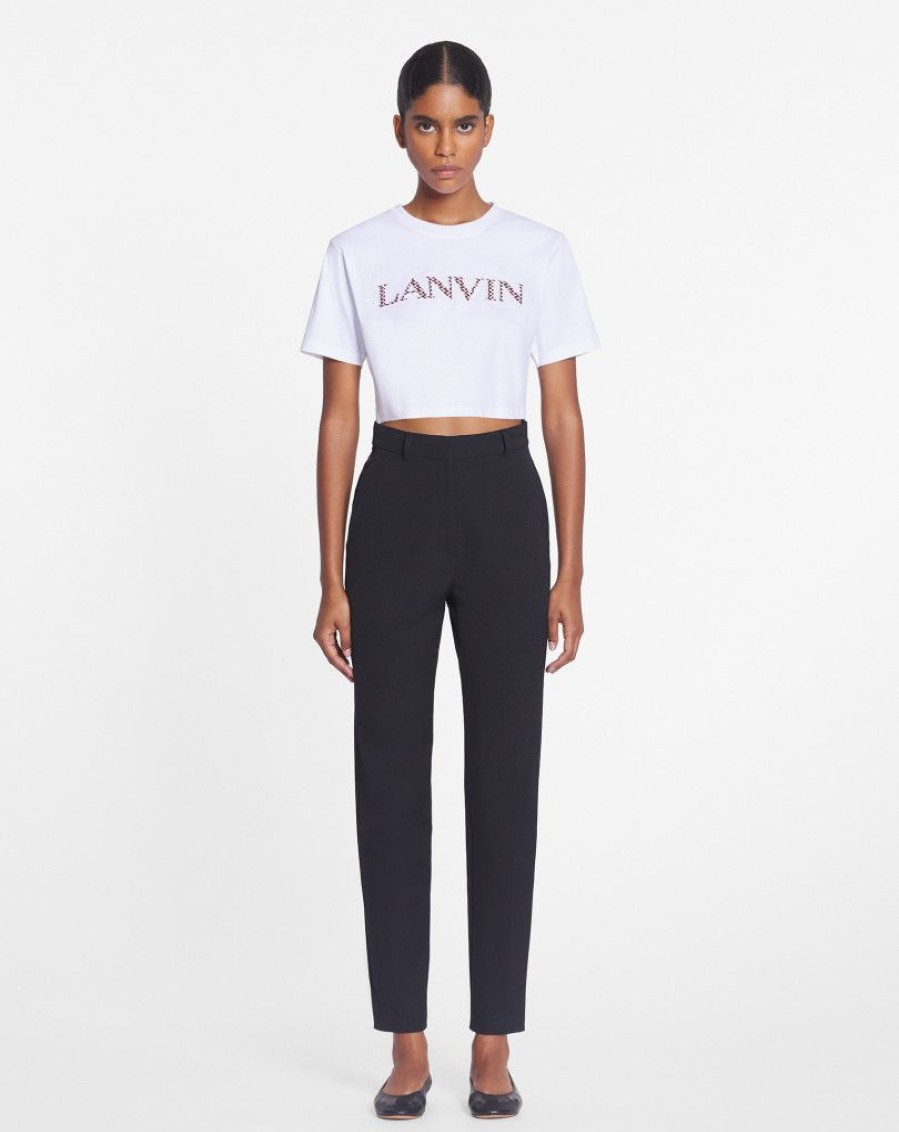 Donne LANVIN T-Shirt E Felpe | T-Shirt Corta Ricamata