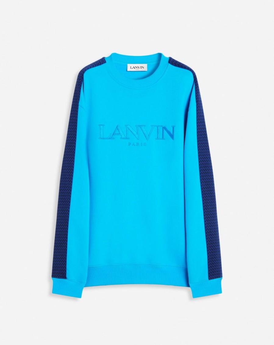 Uomini LANVIN Maglieria E Felpe | Felpa Ampia Con Ricamo Lanvin Lato Curb