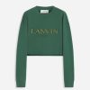 Donne LANVIN T-Shirt E Felpe | Felpa Cropped Con Ricamo Cord