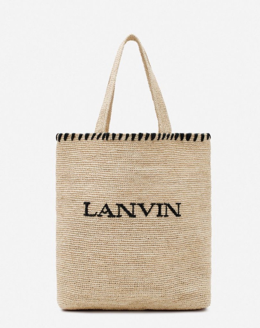 Uomini LANVIN Borse Tote | Borsa Tote In Rafia Lanvin